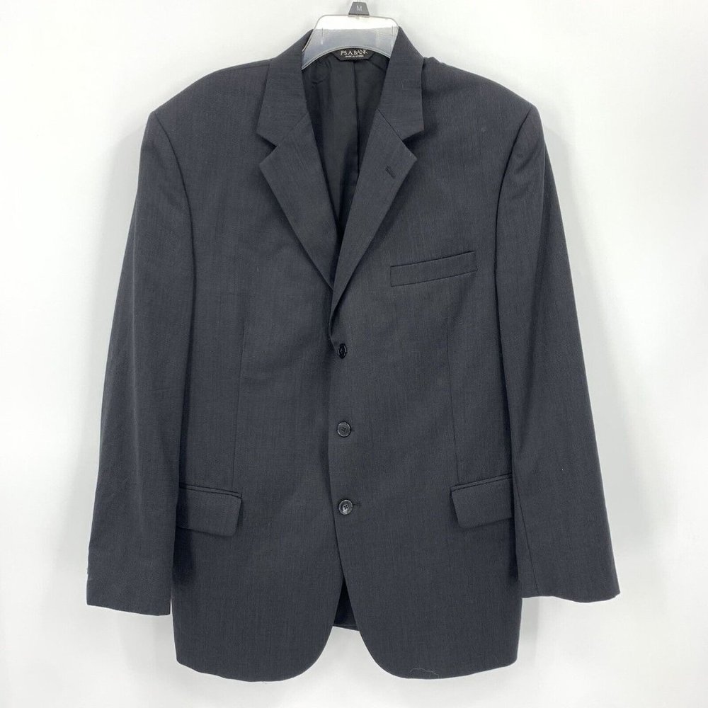 Jos A Bank Travelers Collection Black Blazer Jacket Sports Coat 3 Button 43R